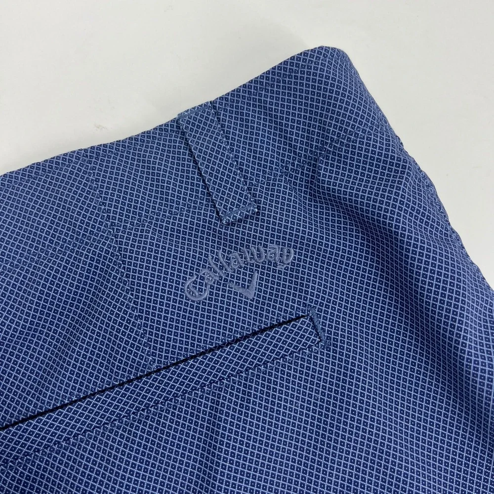 Callaway Mens Golf Shorts Blue Micro Dot Pattern Performance Stretch Size 42‎